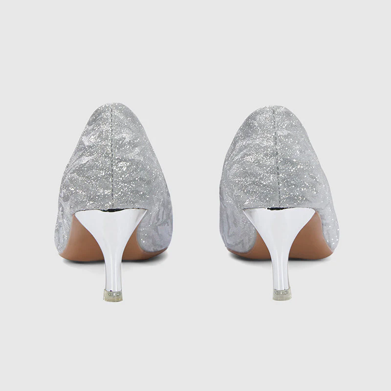Pointy Toe Pumps Silver - Image 5