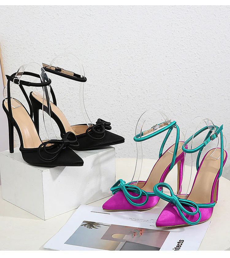 High Heels Satin Sandals - Image 8