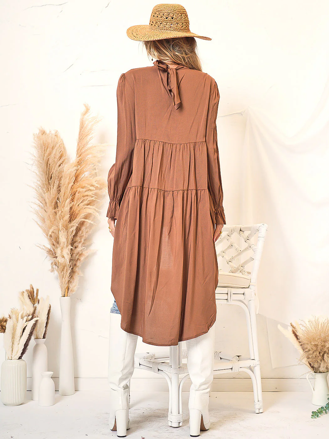 High-Low Ruffle Tiered Long Sleeve - Image 2