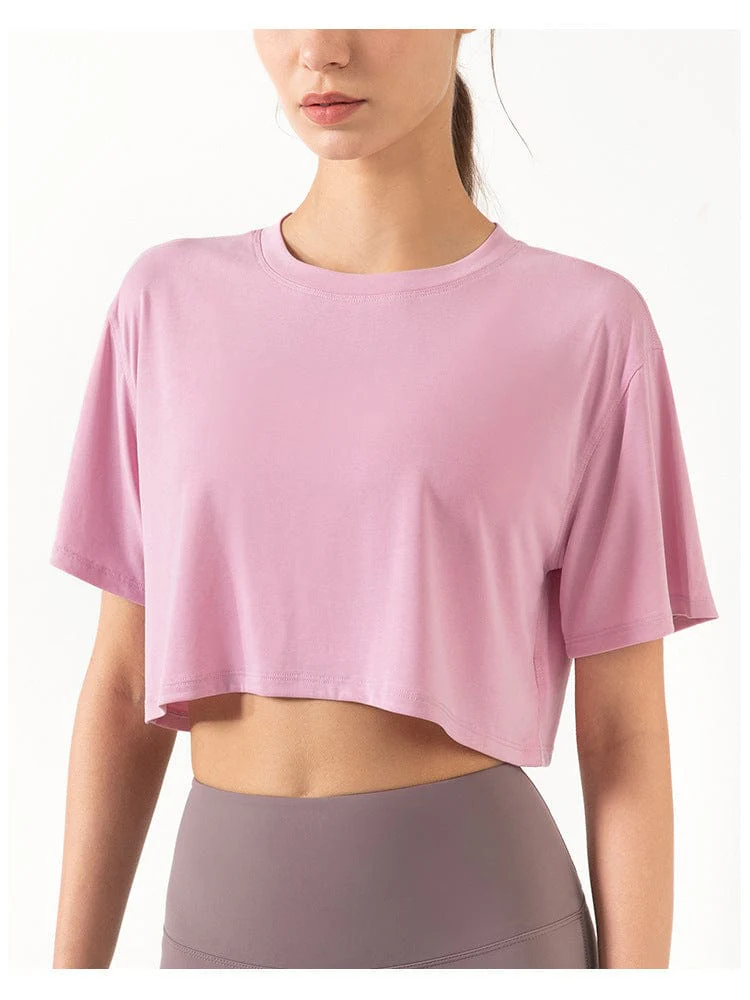 High Neck Cropped Boxy Fitness Tee - Image 6