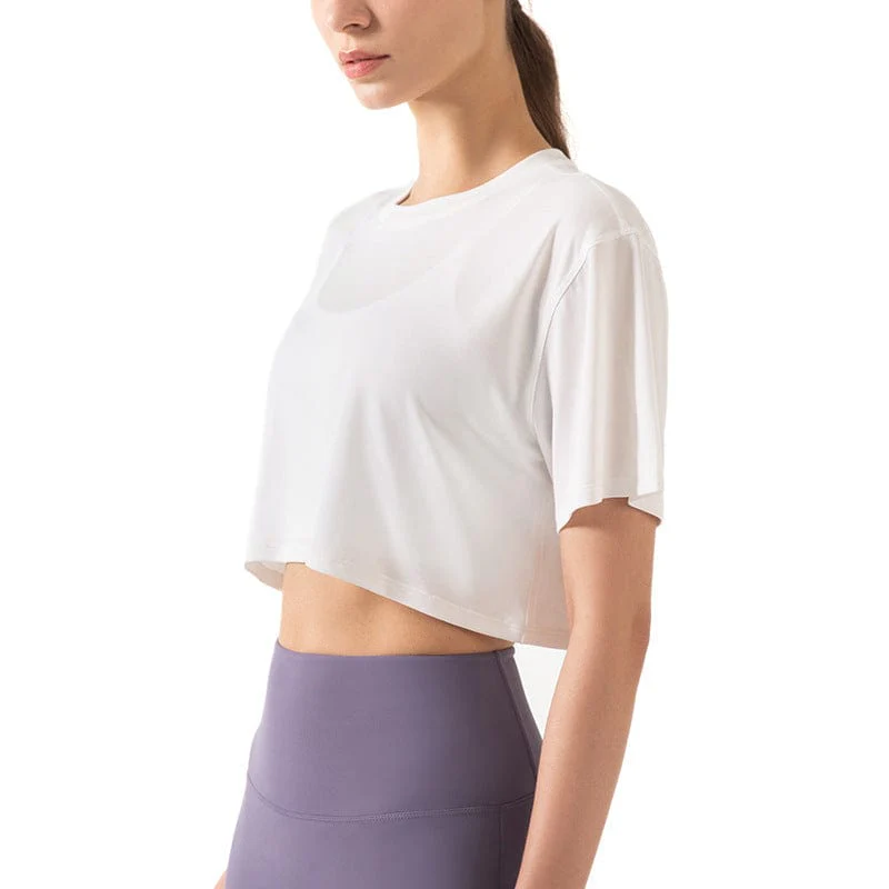 High Neck Cropped Boxy Fitness Tee - Image 9