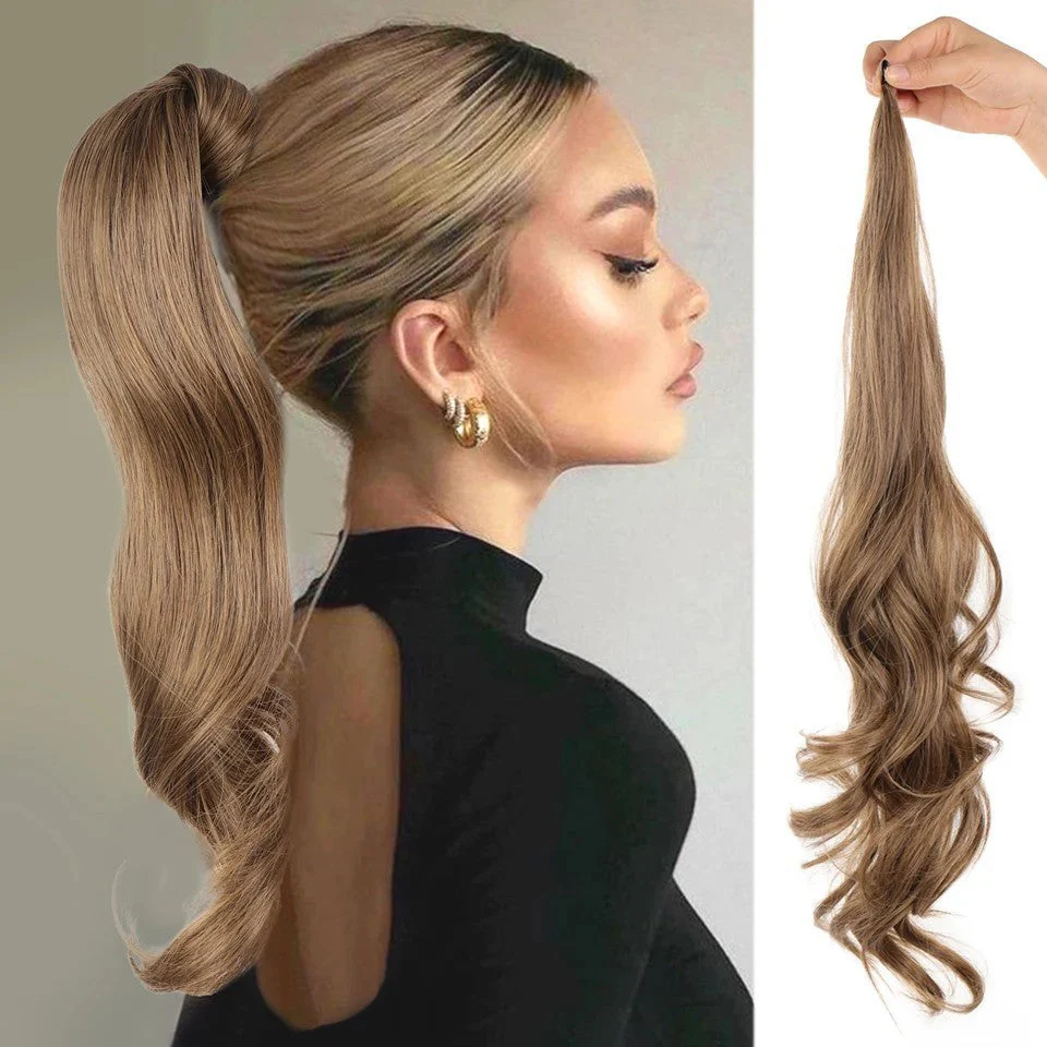 High Ponytail Wig Winding Big Wave Long Curly Hair