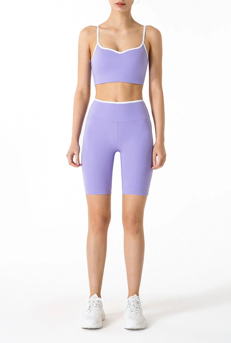 High Rise Contrast Biker Shorts - Image 10