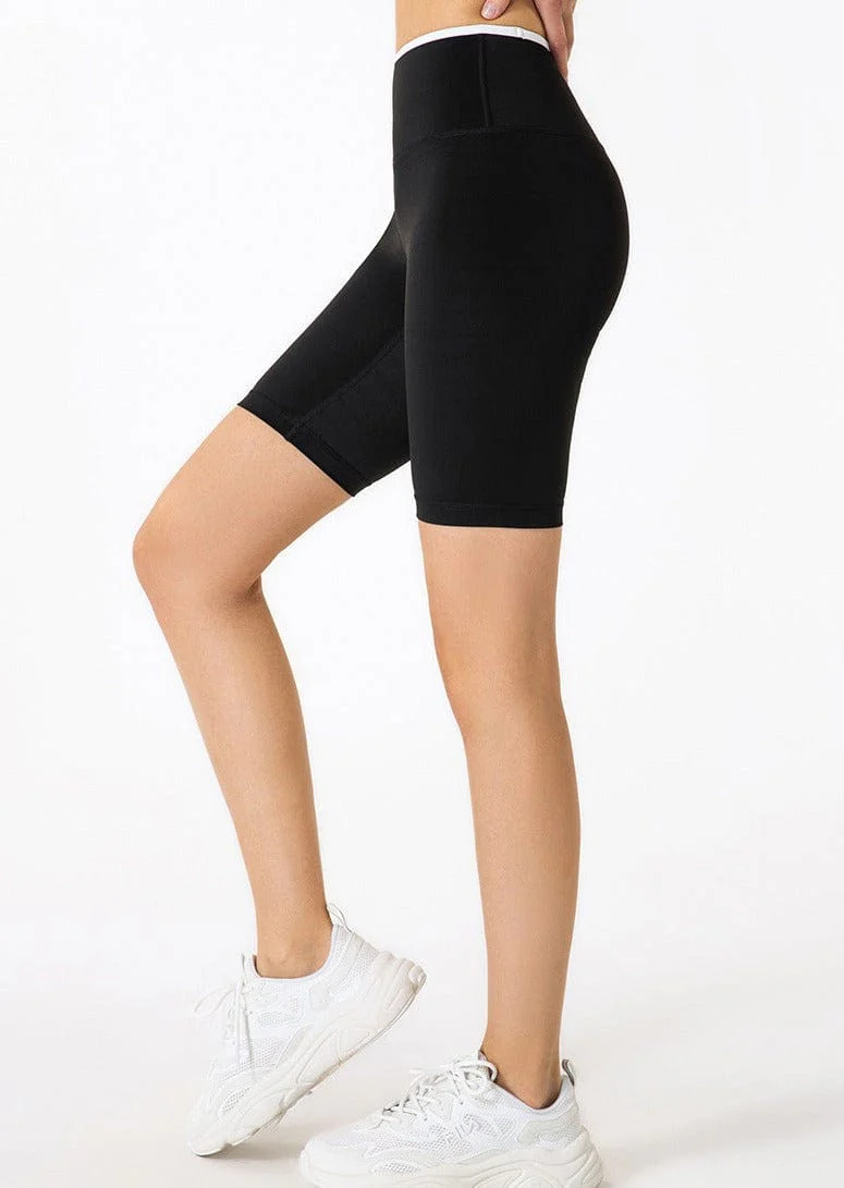 High Rise Contrast Biker Shorts - Image 5