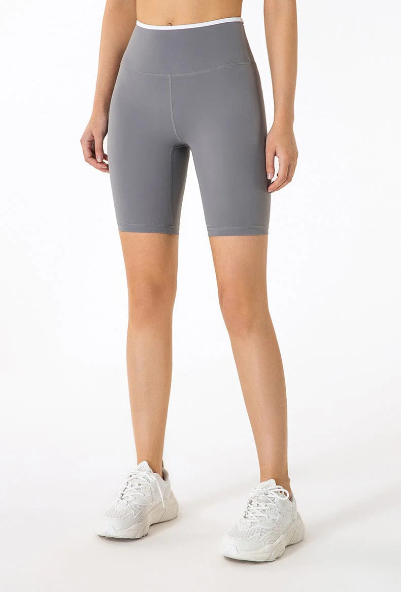 High Rise Contrast Biker Shorts - Image 8