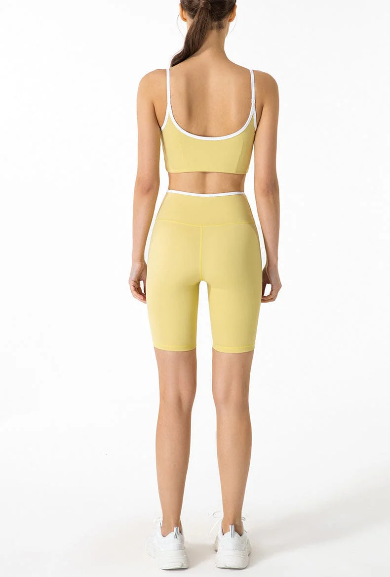 High Rise Contrast Fitness Bike Shorts - Image 6