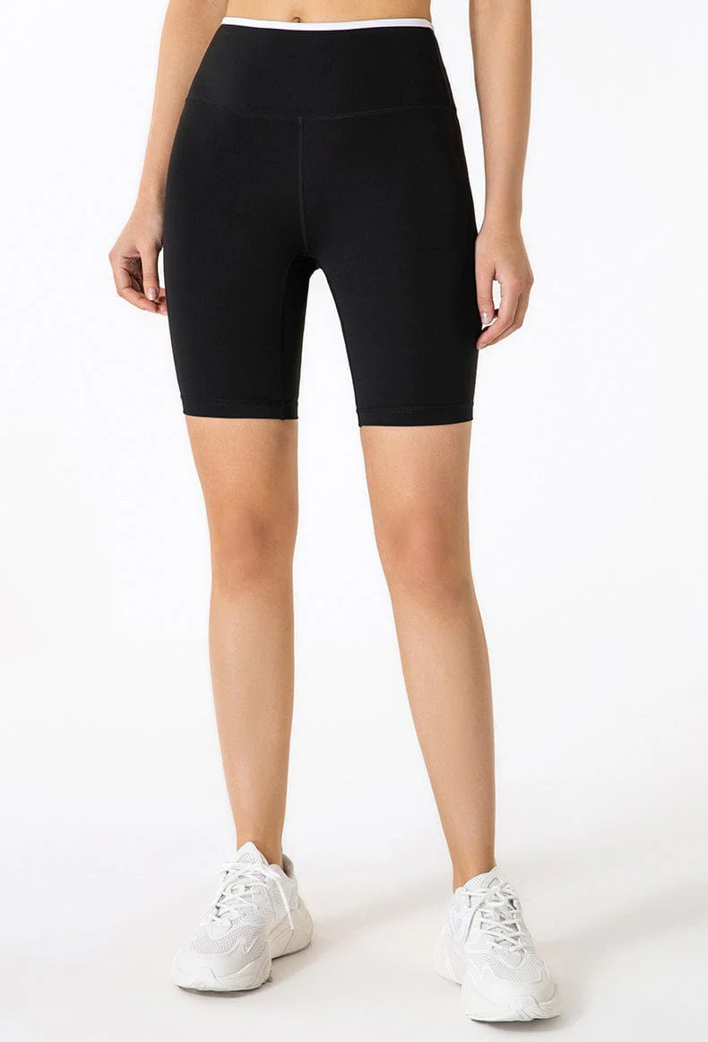 High Rise Contrast Fitness Bike Shorts - Image 8