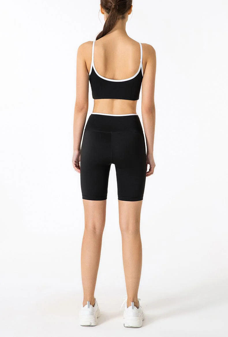 High Rise Contrast Fitness Bike Shorts - Image 9