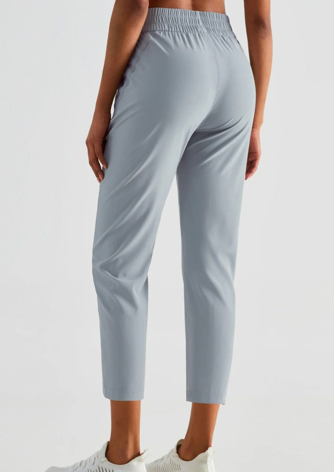 High Rise Cropped Capri Slim Fit Joggers - Image 3