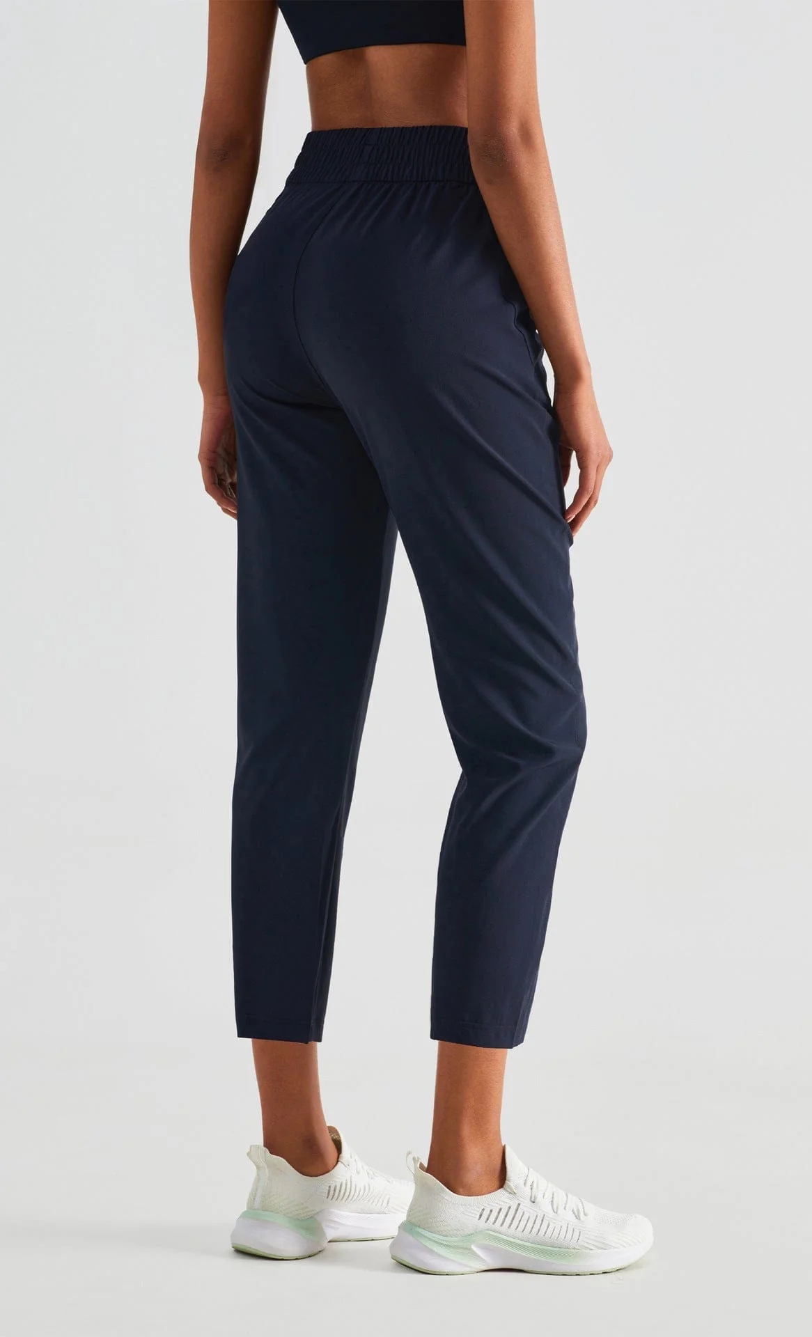 High Rise Cropped Capri Slim Fit Joggers - Image 4