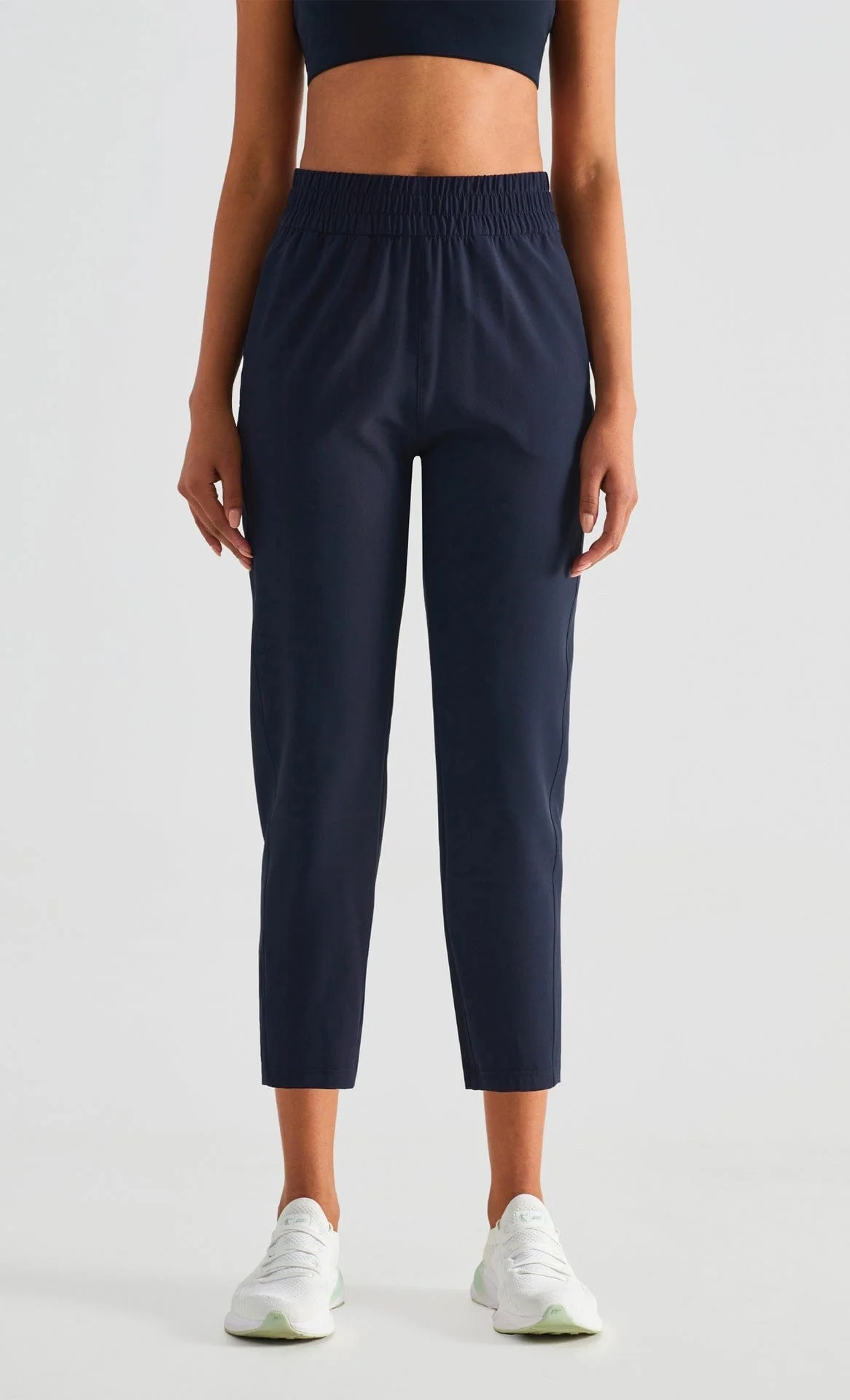 High Rise Cropped Capri Slim Fit Joggers - Image 7