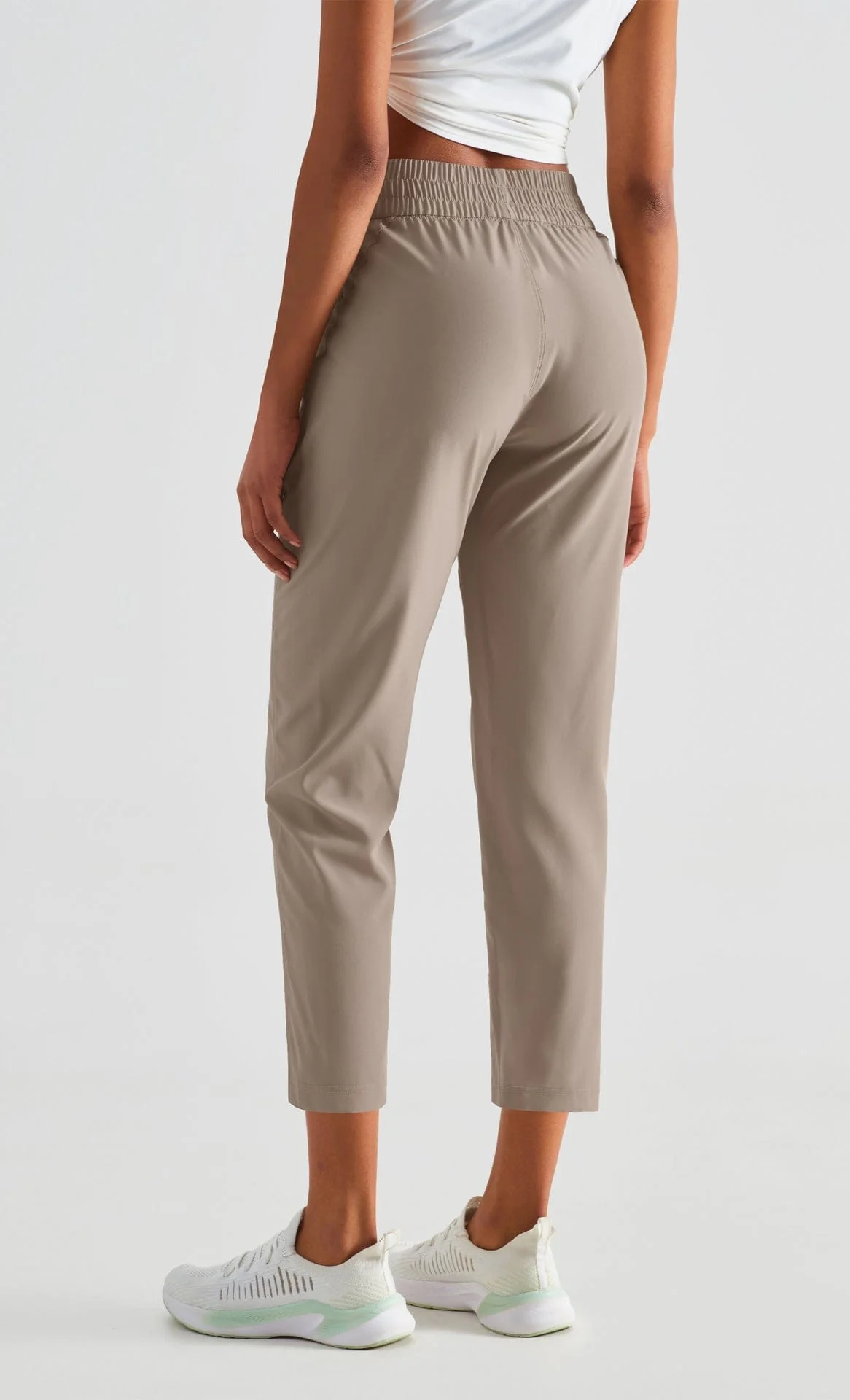 High Rise Cropped Capri Slim Fit Joggers - Image 9
