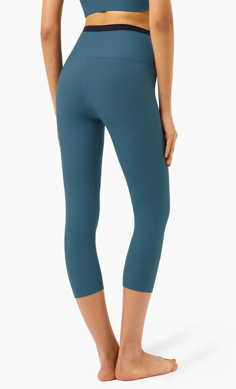 High Rise Cropped Leggings w/ Seamings - Image 15