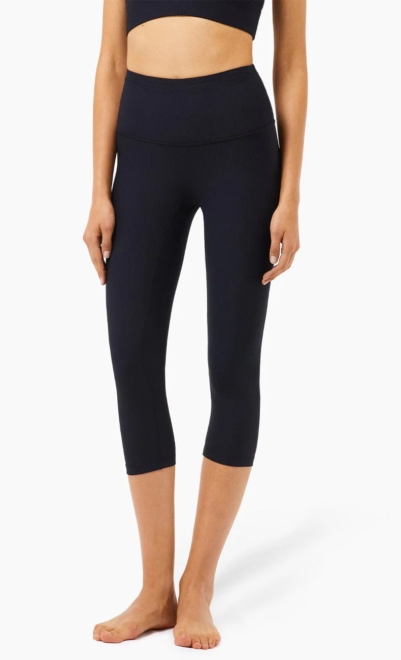 High Rise Cropped Leggings w/ Seamings - Image 3
