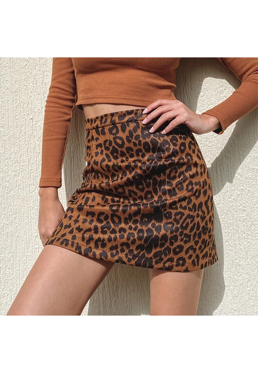 High Rise Leg Slit A-Line Mini Skirt - Image 16