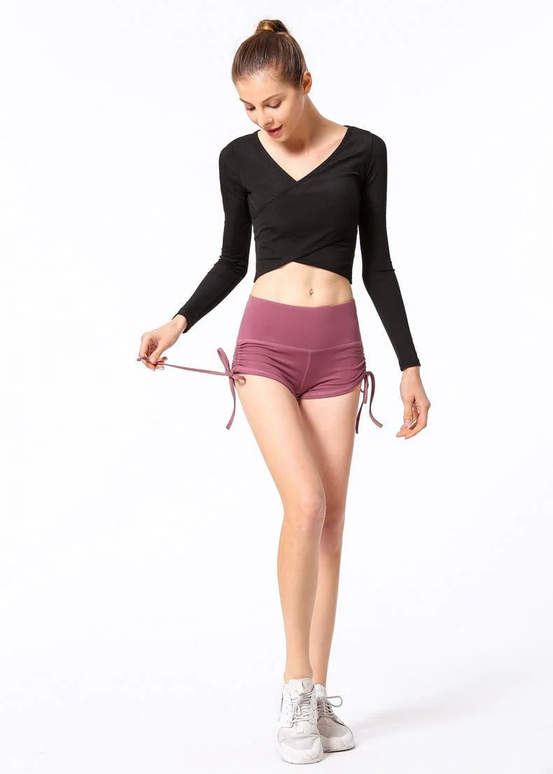 High Rise Mini Shorts with Adjustable Strings - Image 2