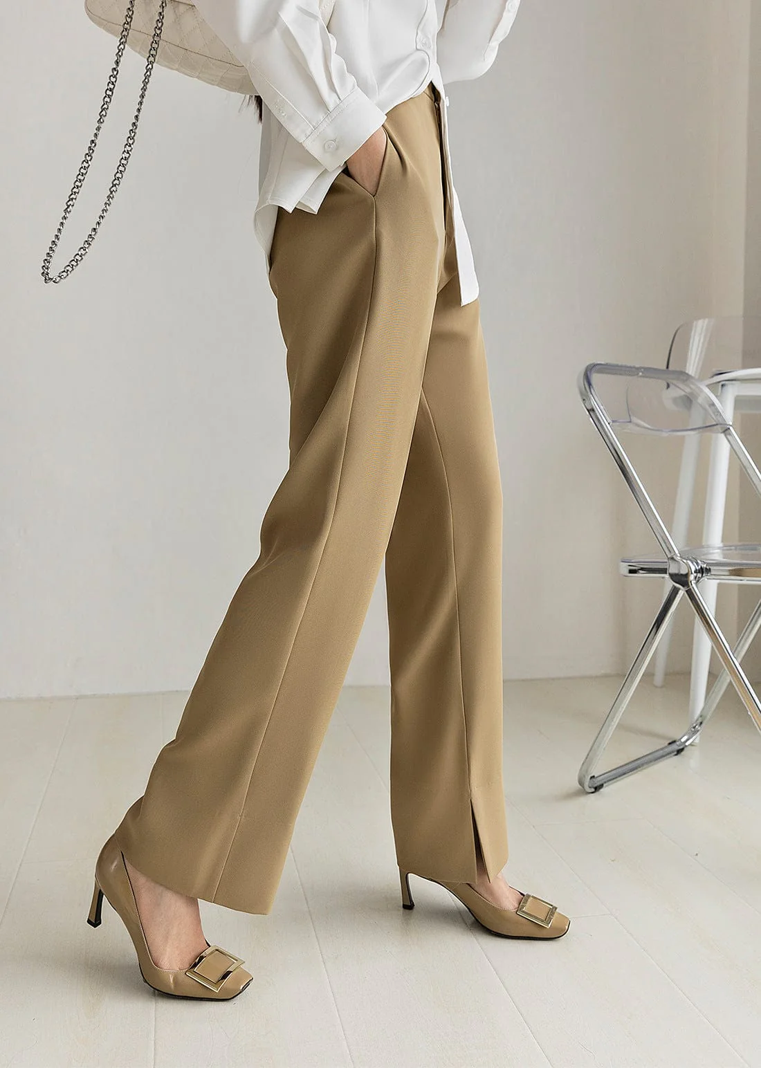 High Rise Straight Leg Trousers - Image 3