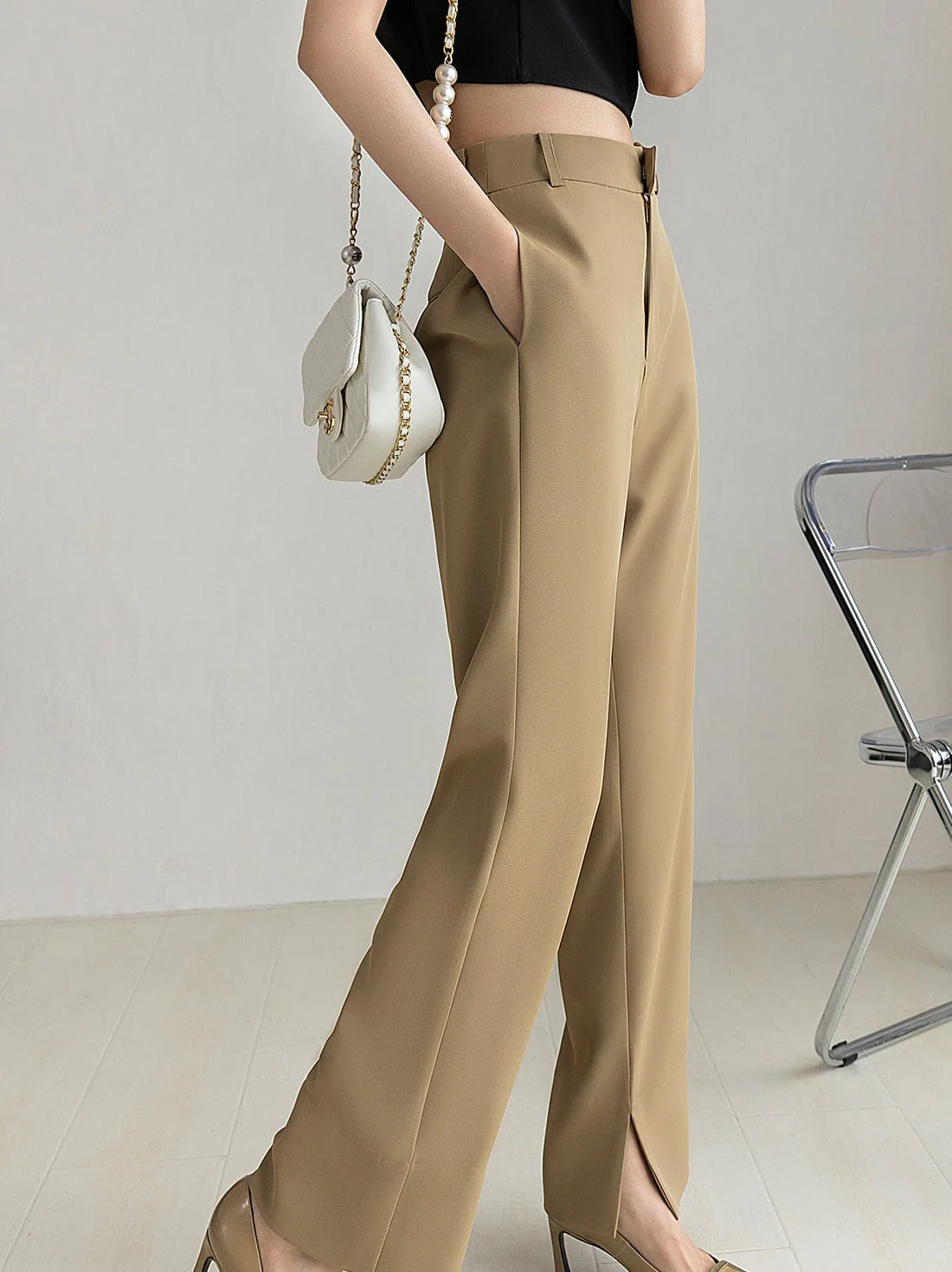 High Rise Straight Leg Trousers - Image 7