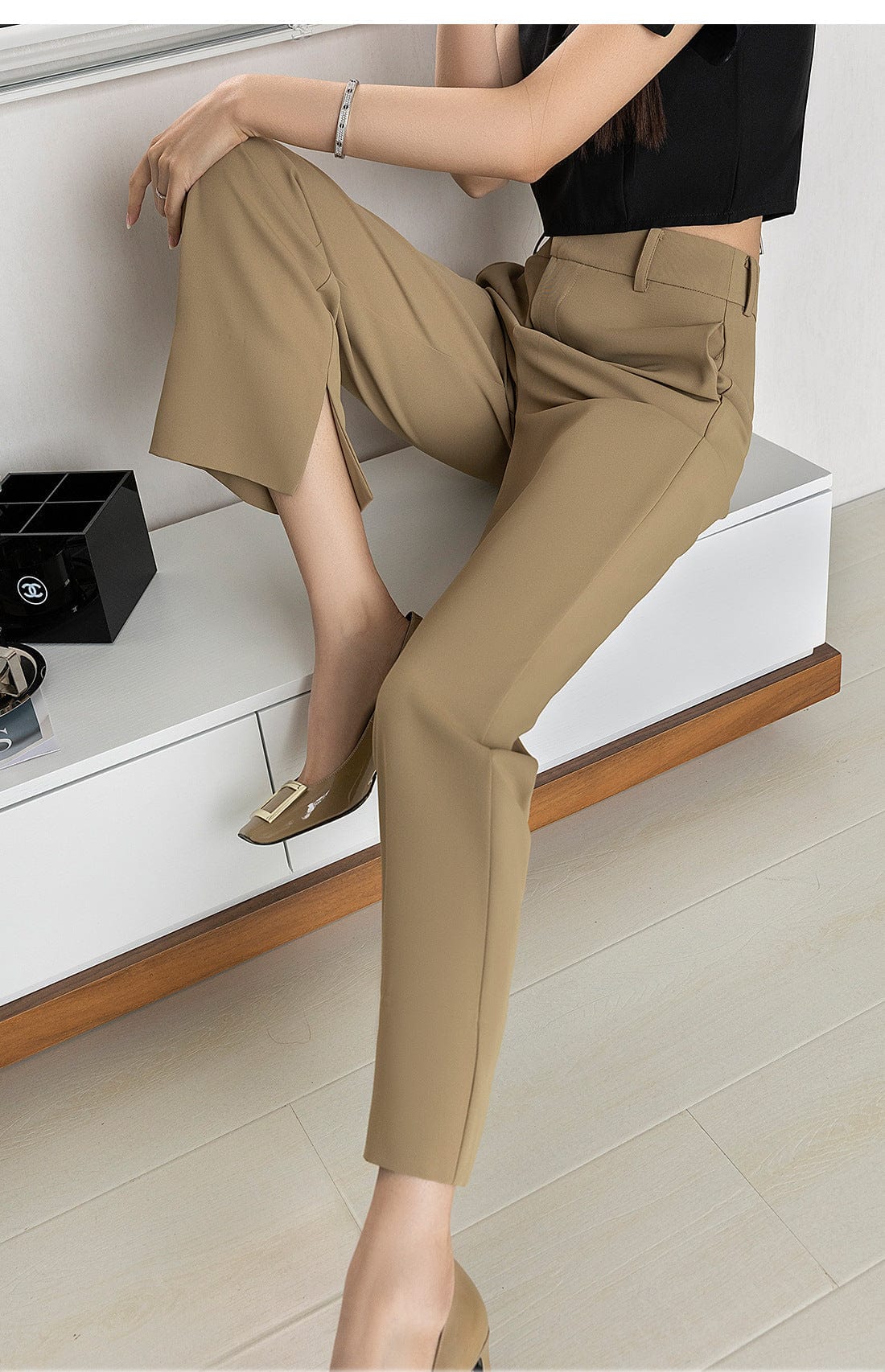 High Rise Straight Leg Trousers - Image 8