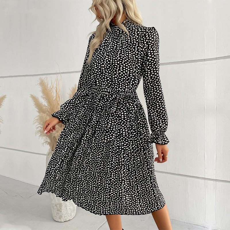 High Ruffle Neck Cheetah Dress - Image 2