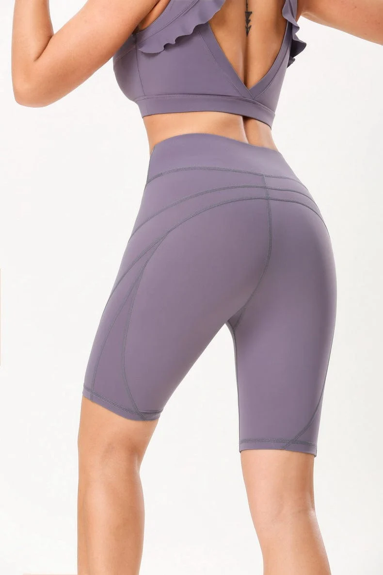 High Waist Biker Shorts with Elevated Seaming - Image 15