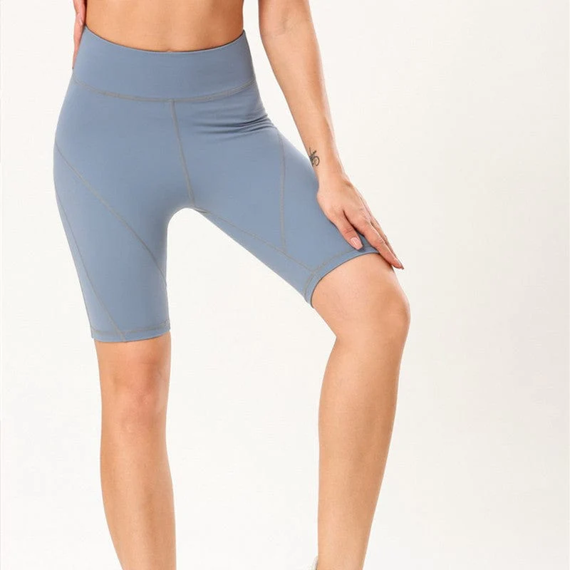 High Waist Biker Shorts with Elevated Seaming - Image 2