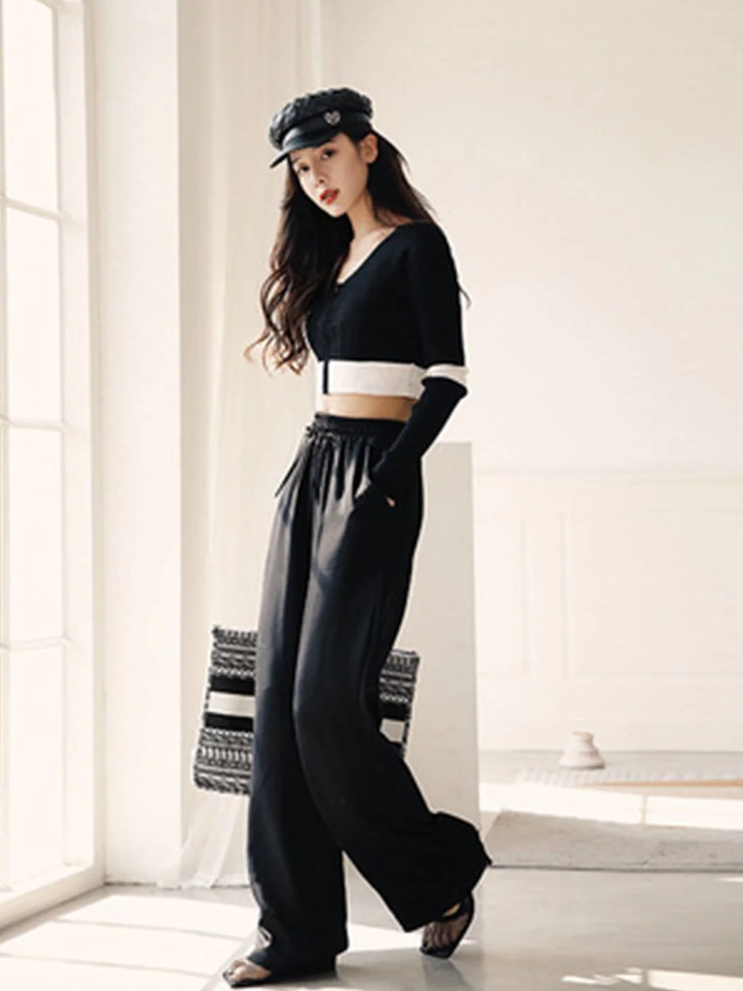High Waist Casual Wide Leg Drape Pants - Image 3