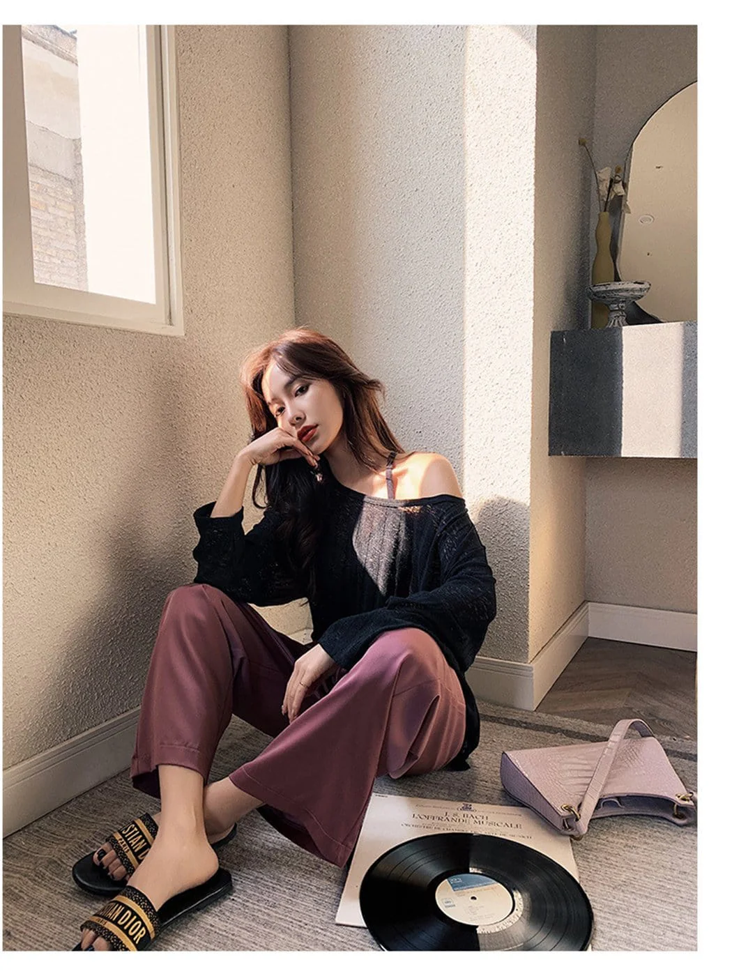 High Waist Casual Wide Leg Drape Pants - Image 7