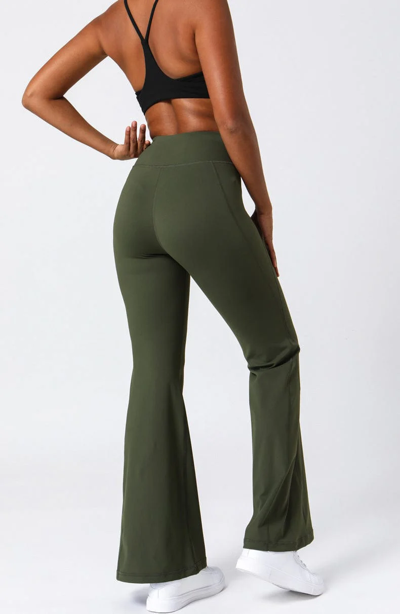 High Waist Flare Pants with Stitching - Image 10