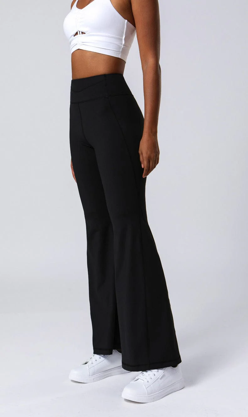 High Waist Flare Pants with Stitching - Image 4