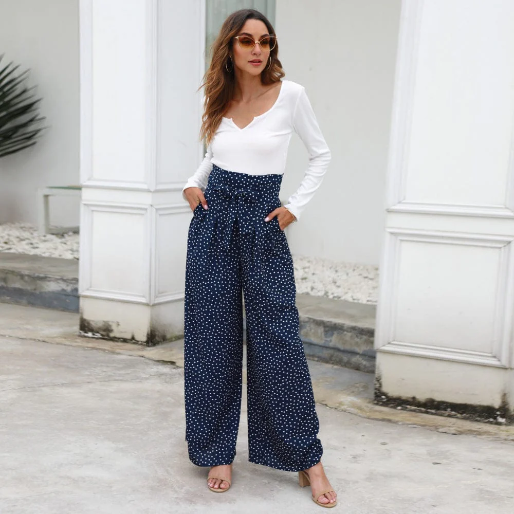 High Waist Polka Dot Pants - Image 12