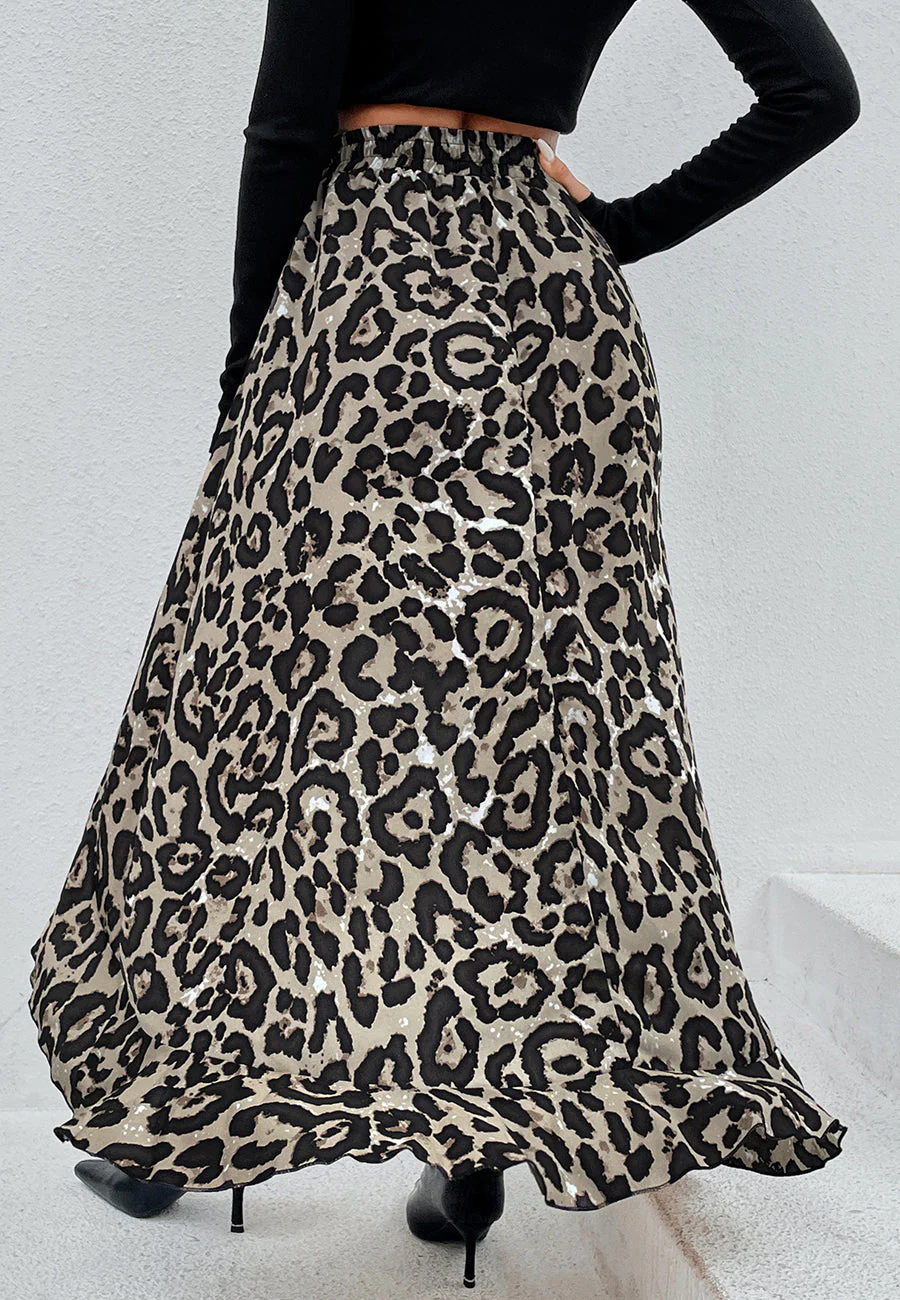 High Waist Printed Hi-Low Skirt - Image 15