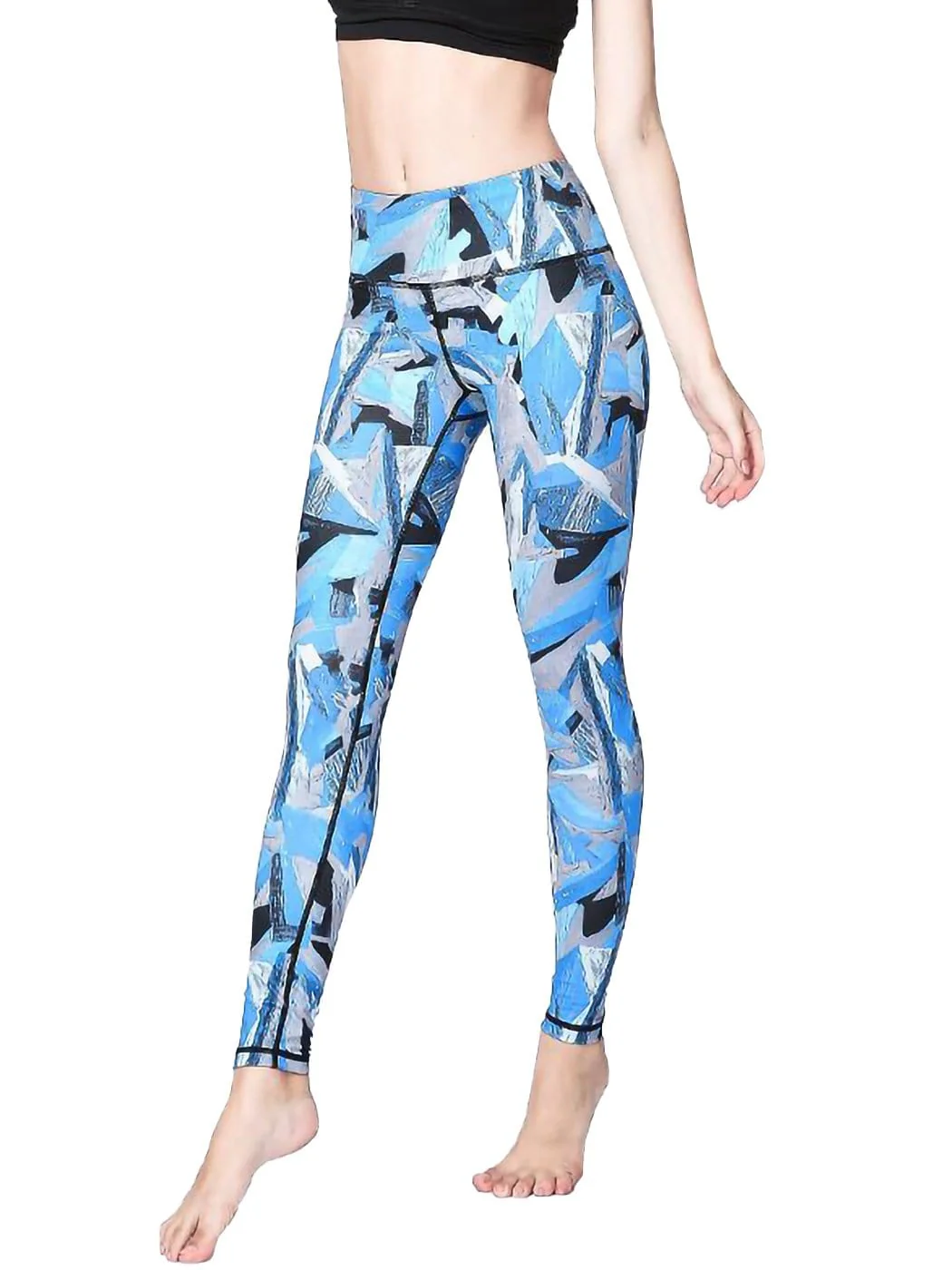 High Waist Printed Yoga Pants Full-Length Workout Fitness Leggings - Image 11