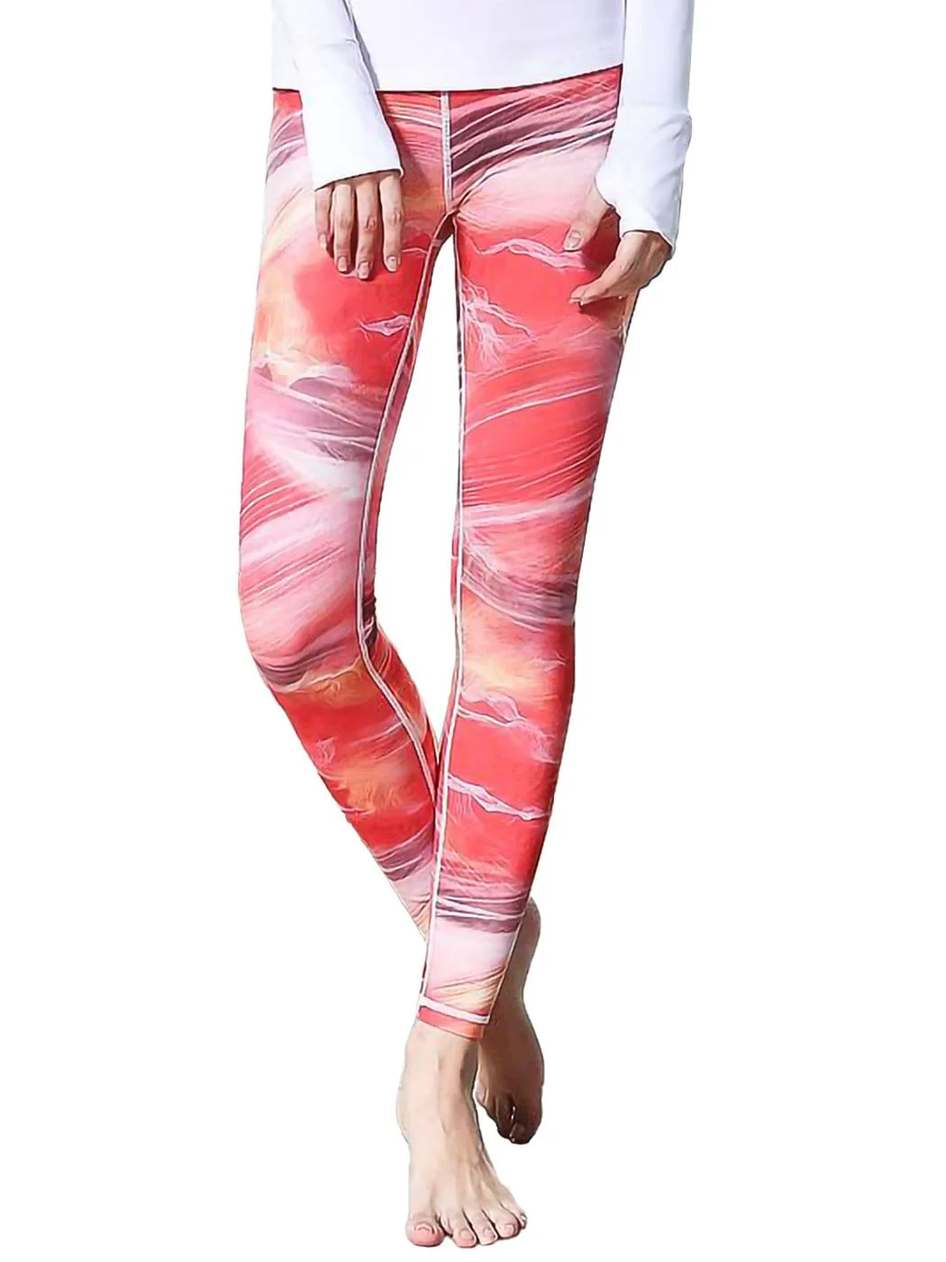 High Waist Printed Yoga Pants Full-Length Workout Fitness Leggings - Image 19
