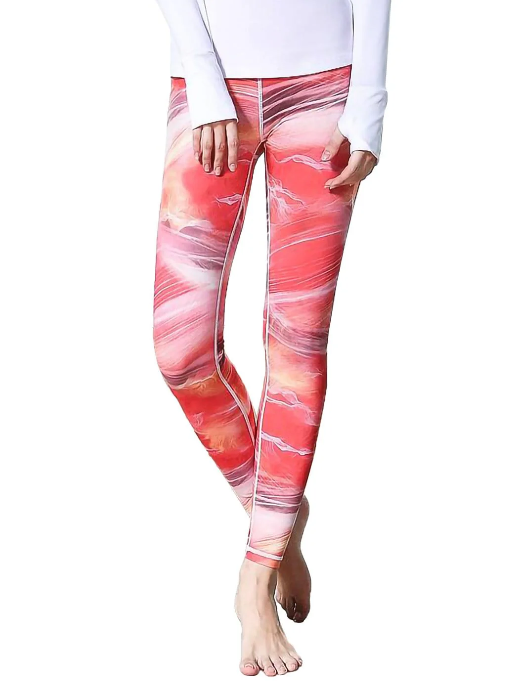 High Waist Printed Yoga Pants Full-Length Workout Fitness Leggings - Image 23