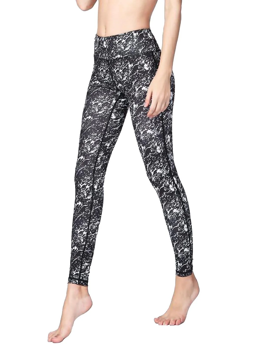 High Waist Printed Yoga Pants Full-Length Workout Fitness Leggings - Image 5
