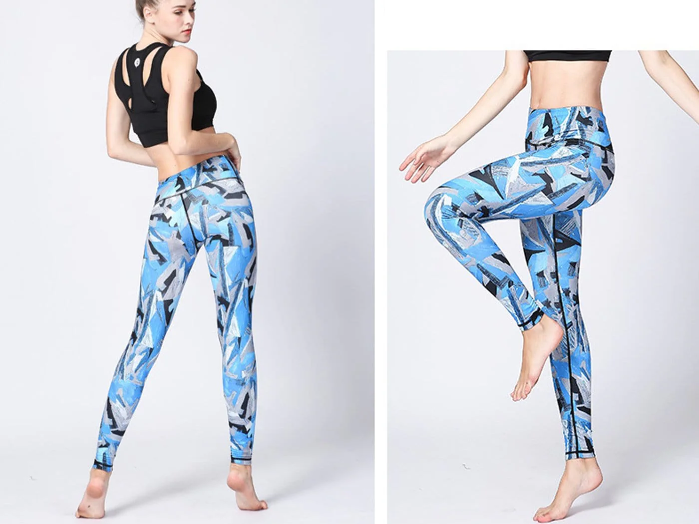 High Waist Printed Yoga Pants Full-Length Workout Fitness Leggings - Image 8