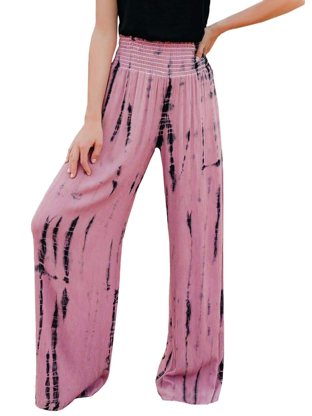 High-Waist Tie Dye Printed Wide-Leg Pants - Image 4
