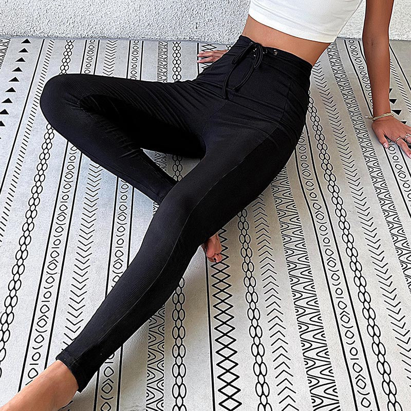High Waist Tie Leggings - Image 3