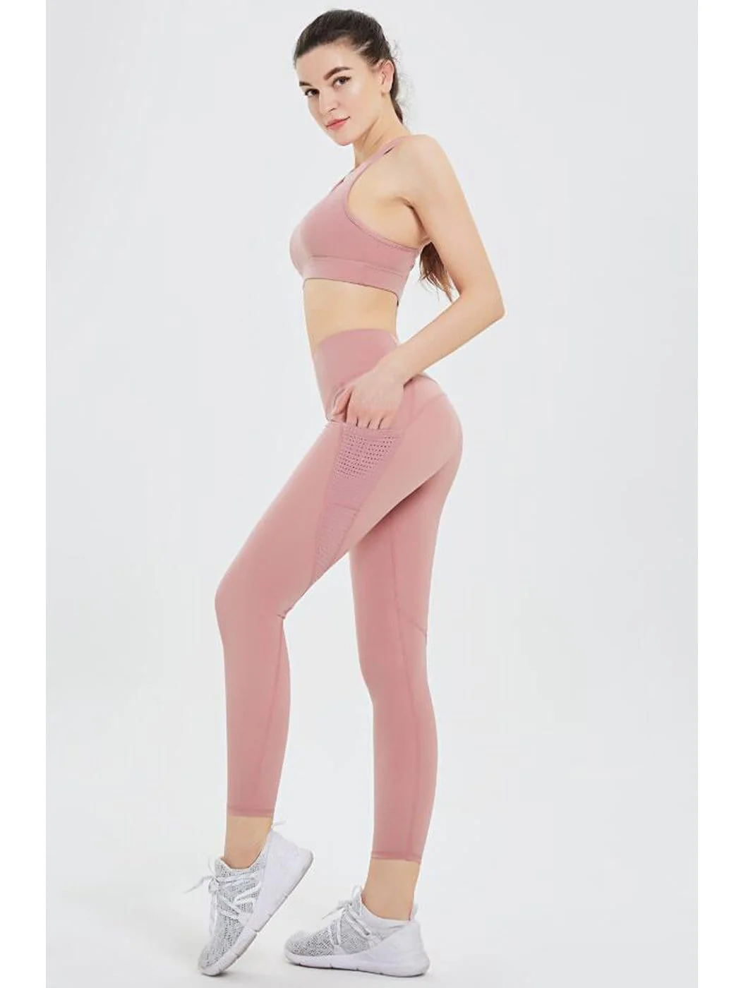 High Waist Yoga Pants with Pockets Tummy Control Leggings - Image 11