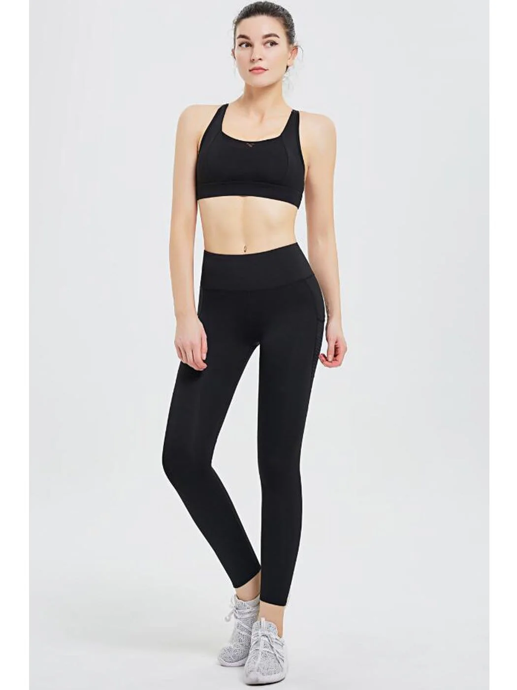 High Waist Yoga Pants with Pockets Tummy Control Leggings - Image 3