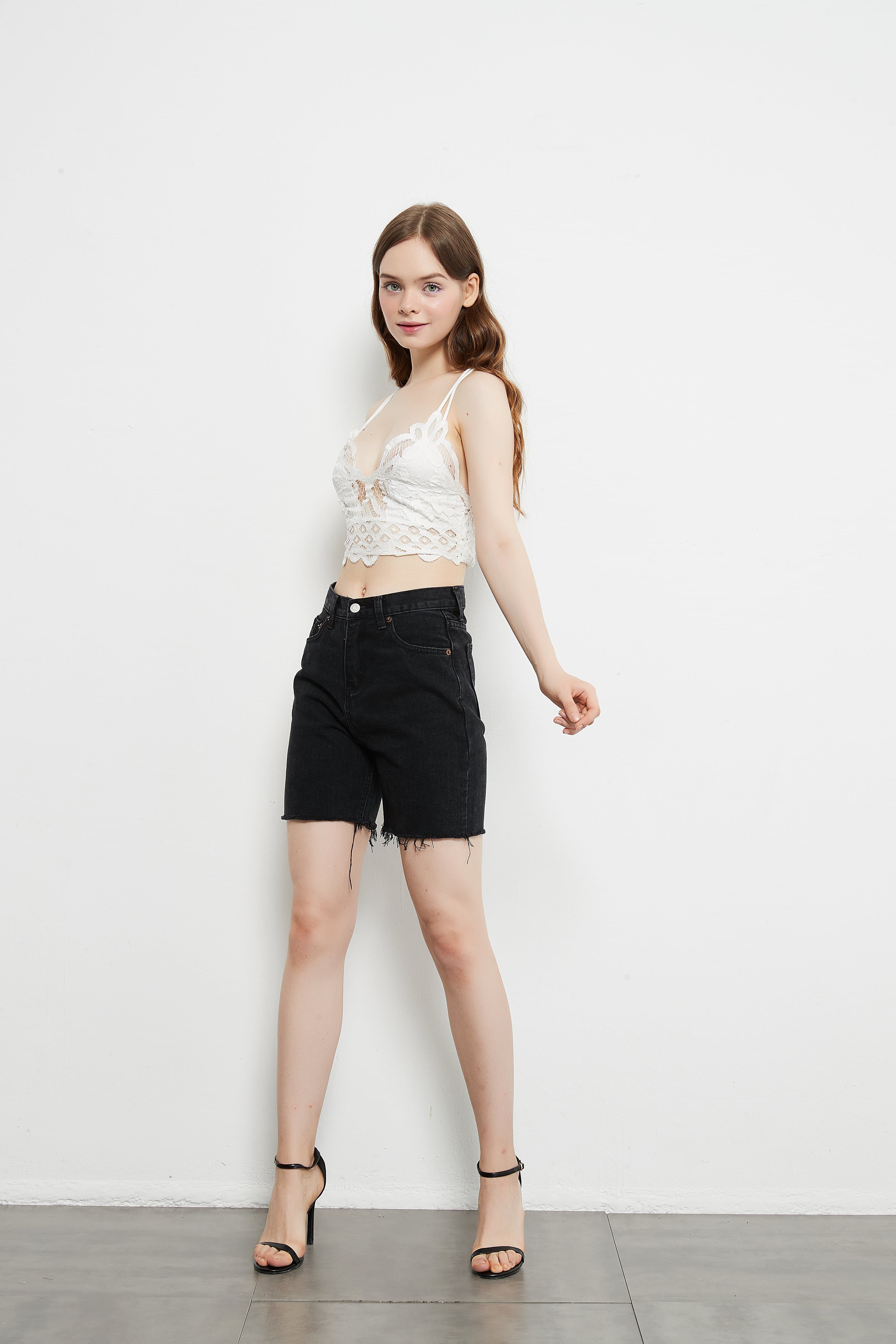 High Waisted Bermuda Denim Shorts - Image 3