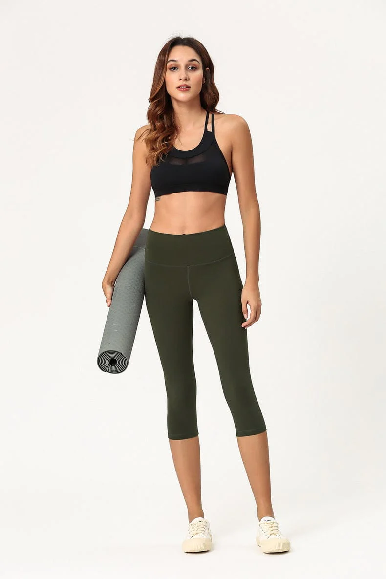 High Waisted Cropped Fitness Leggings - Image 11