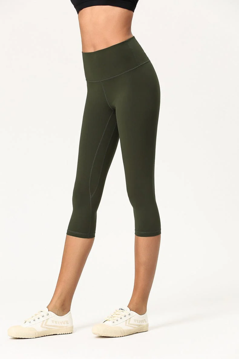 High Waisted Cropped Fitness Leggings - Image 12
