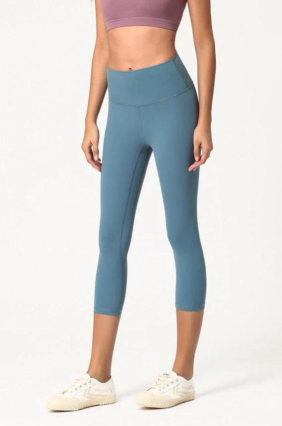 High Waisted Cropped Fitness Leggings - Image 4