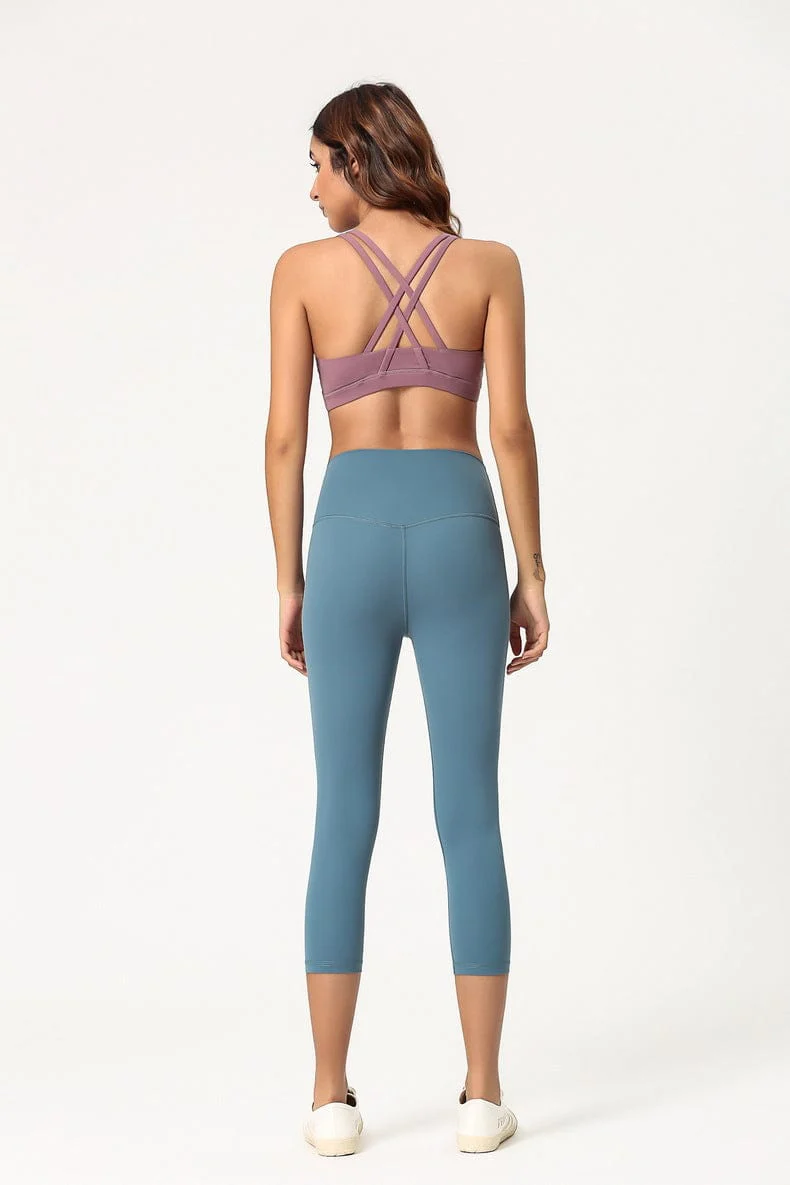 High Waisted Cropped Fitness Leggings - Image 5