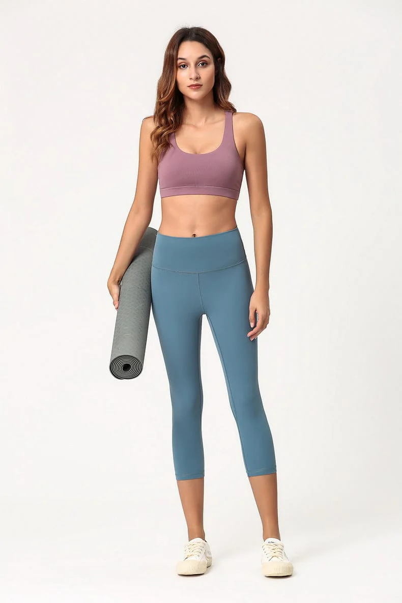 High Waisted Cropped Fitness Leggings - Image 6