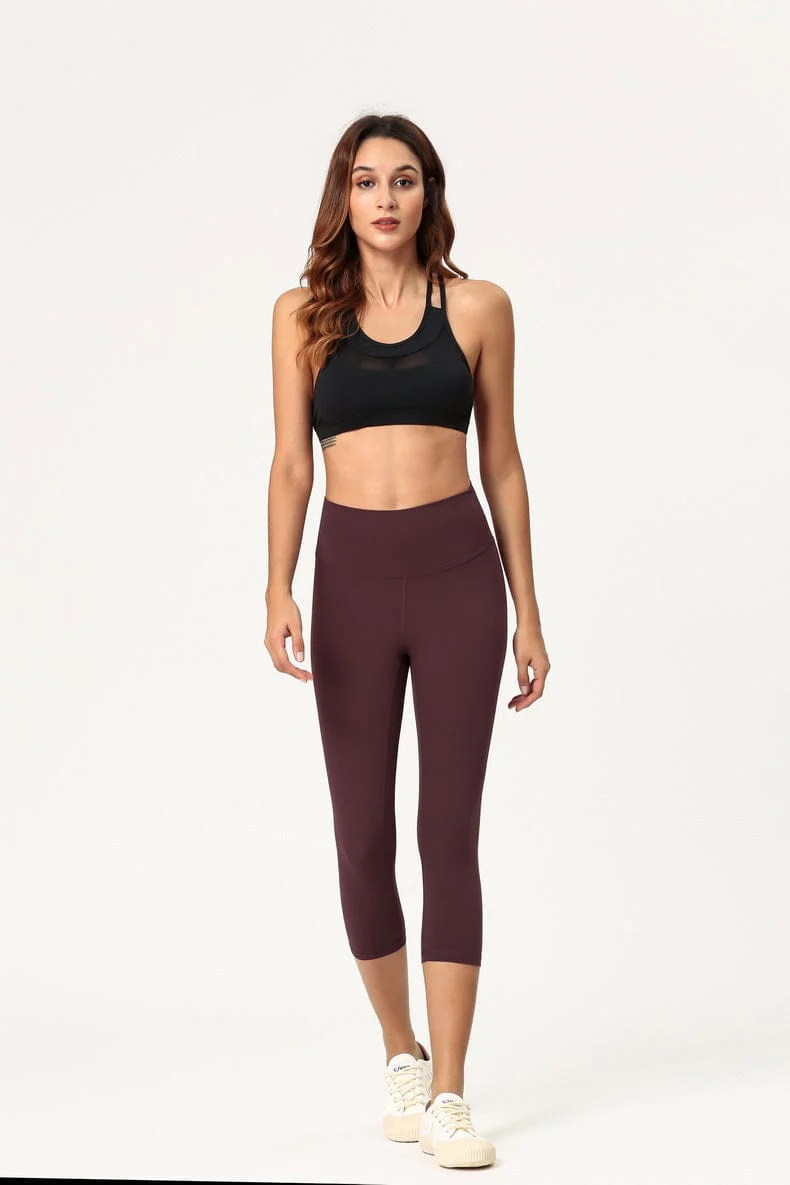 High Waisted Cropped Fitness Leggings - Image 7