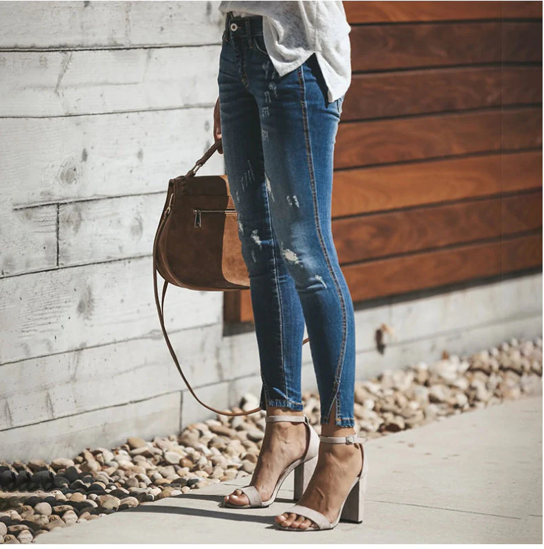 High Waisted Ripped Jeans - Image 2