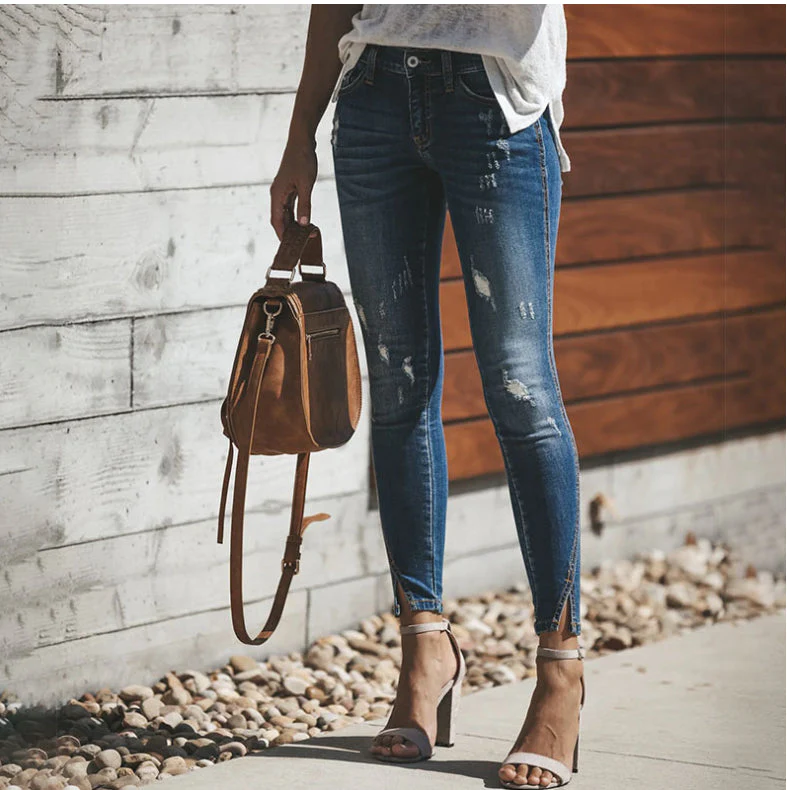 High Waisted Ripped Jeans - Image 4